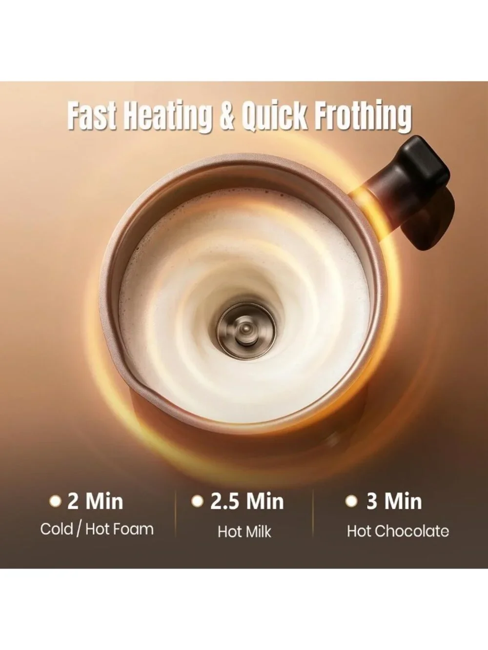 4-in-1 Milk Frother & Steamer - 350ml Hot/Cold Foam Maker for Coffee Lovers